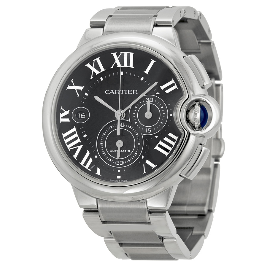 Cartier Ballon Bleu Mens Watch: Swiss Clone, Steel Case, Blue Dial, 43mm, Automatic Movement