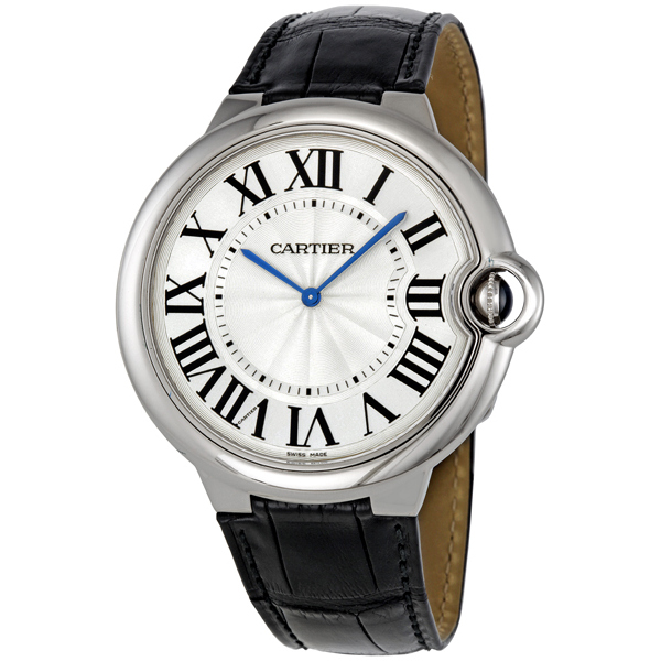 Cartier Ballon Bleu Swiss Imitation Automatic White Gold Case Jet Black Dial Watch