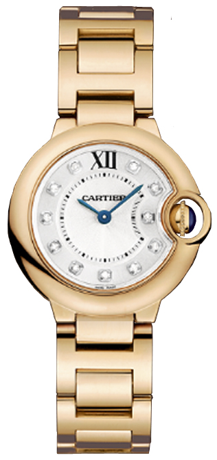 Cartier Ballon Bleu Women's Timepiece with Swarovski Crystal Accents, Stainless Steel, White Mother-of-Pearl Dial Watch