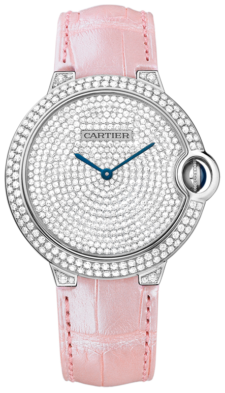 Cartier Ballon Bleu Imitation Diamond-Encrusted Chronograph Watch
