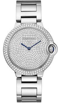 Cartier Ballon Bleu Diamond Pave Automatic Chronograph Watch - Glamour Timepiece