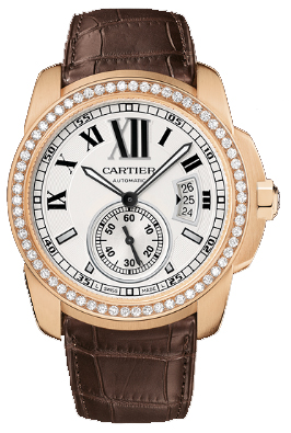 Cartier Calibre de Cartier Clone 41mm Automatic Steel Grey Face Mens Watch