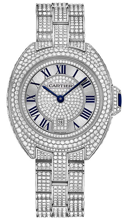Cartier Cle Automatic Steel Watch with Silver Dial and Date