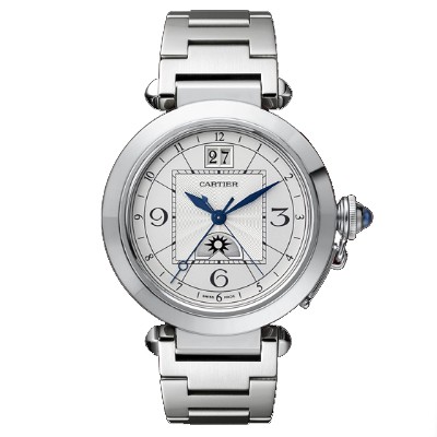 Cartier Pasha Opaline Guilloche Inner Square Steel Automatic Lady's Watch