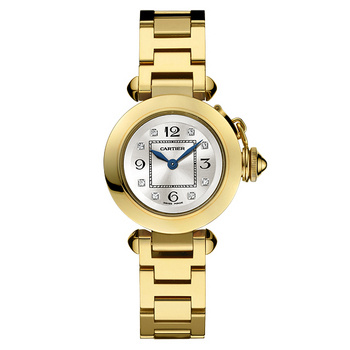 Cartier Pasha De Cartier WJ124015 - 26mm Steel & Pink Gold Automatic Ladies Watch with Swarovski Crystals