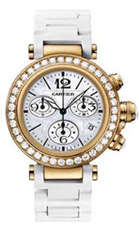 Cartier Pasha De Cartier Pearl-Glaze Mother of Pearl Diver Watch