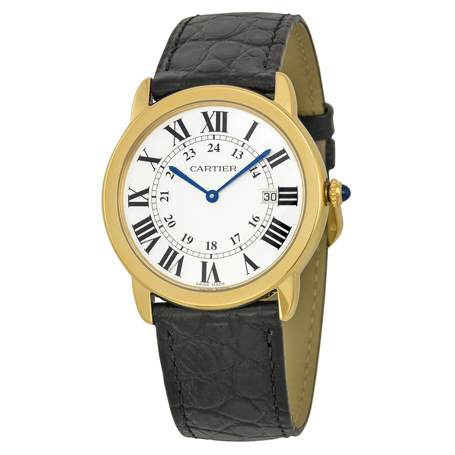 Cartier Ronde Louis Cartier W6700455 Imitation Automatic Gold-Plated Case White Mother-of-Pearl Watch