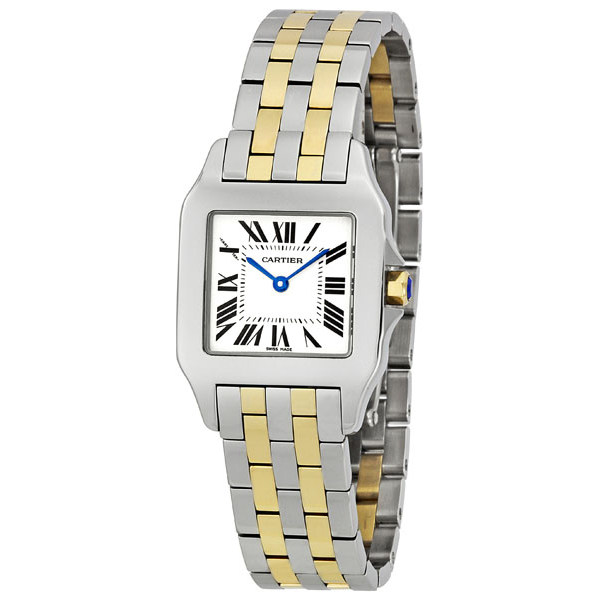 Cartier Santos Imitation Classic Gold Case Quartz Watch with Black Dial