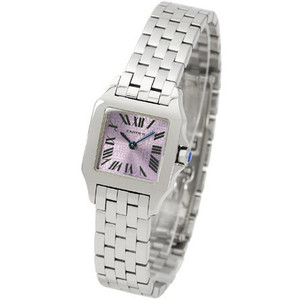 Cartier Santos Steel Watch with Silver Dial and Roman Numerals