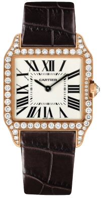 Cartier Santos Diver 36mm Rose Gold White Mother-of-Pearl Dial Watch