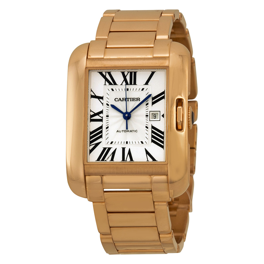 Cartier Tank Anglaise Silver Steel Automatic Charmante Watch