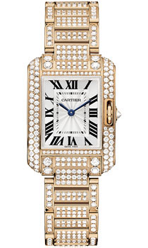 Cartier Tank HPI00558 Swiss Clone, Stainless Steel Case, Jet Black Face, 30m Water Resistant Watch