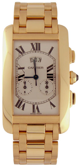Cartier Tank W26058K2 Men's Classic Silver-Case Automatic Black Dial Watch