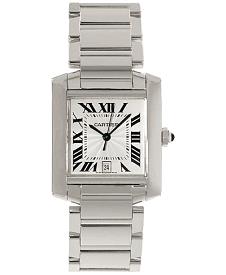 Cartier Tank W50011S3 18k White Gold自动机械款优雅女士手表
