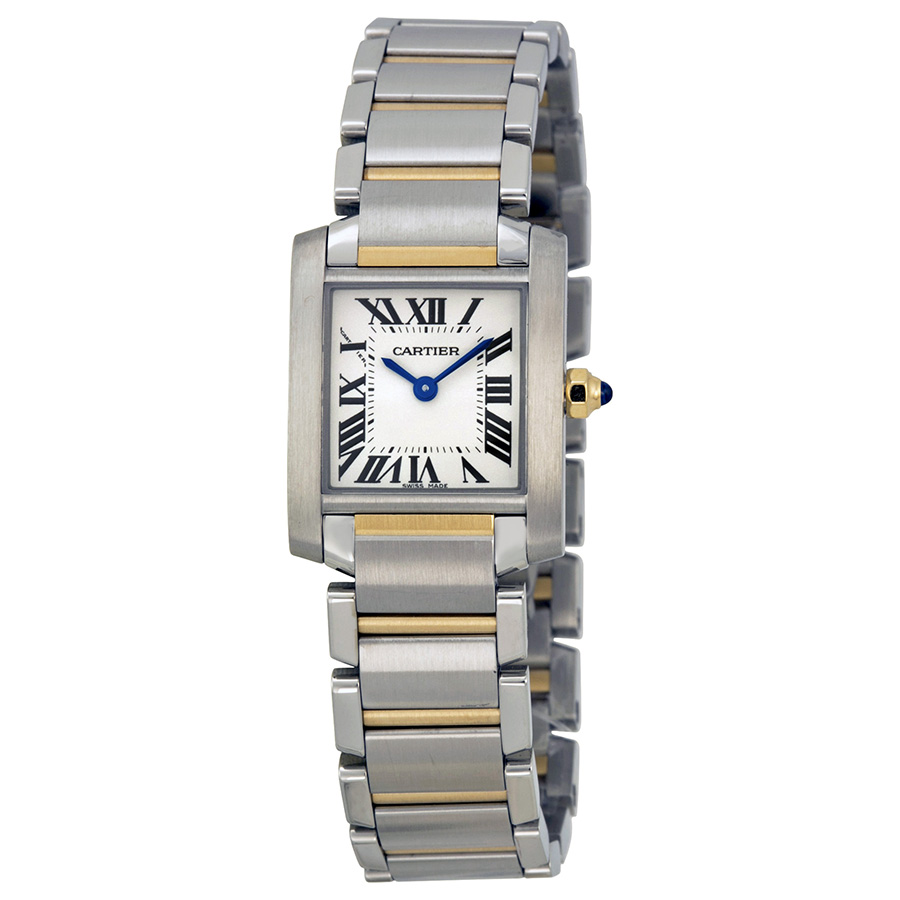 Cartier Tank W51007Q4 Quartz Imitation Silver Dial Steel Ladies Watch