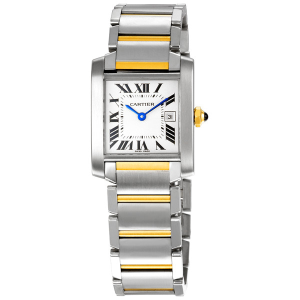 Cartier Tank W51012Q4 Inspired Silver-Grain Dial Timepiece