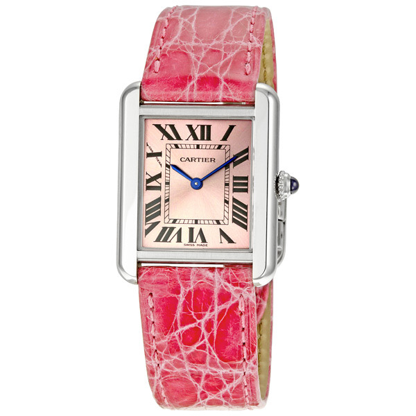 Cartier Tank W5200000 Lady's Classic Gold Watch with Black Dial