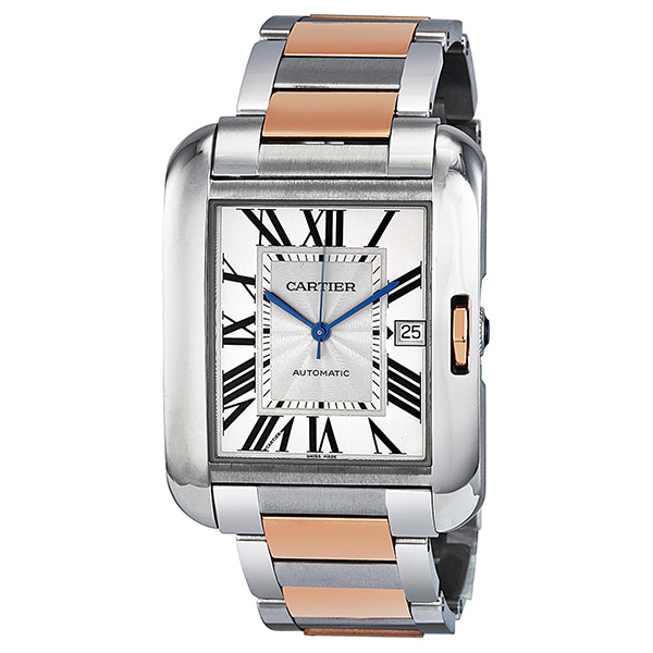 Cartier Tank W5310006 Men's Watch: Classic Style, Steel Case, Black Roman Dial