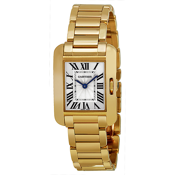 Cartier Tank W5310014 Timepiece - Elegant Swiss Quartz, Silver Case, Black Dial Watch