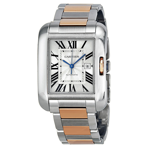 Cartier Tank W5310037 Imitation 28mm Gold-Tone Steel Ladies Watch with Mother of Pearl Dial