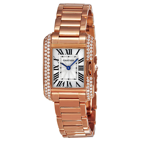 Cartier Tank WT100002 Lady's Steel Rose Gold Quartz Charm Watch