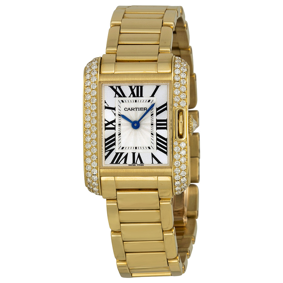 Cartier Tank WT100005 Swiss Quartz ladies Watch - Elegant Silver Dial