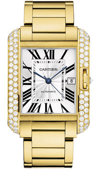 Cartier Tank WT100007 Silver and Flinque Case Quartz Dial Ladies Watch