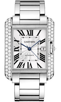 Cartier Tank WT100010 Clone Automatic Steel Blue Face Mens Watch