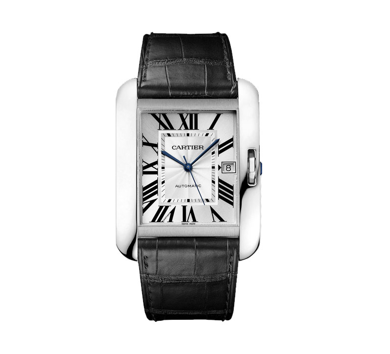 Cartier W5310033 Men's Watch: Elegant Chronograph with Black Dial & Silver Case