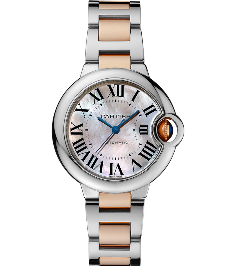 Cartier W6920098 Mother of Pearl Timepiece, Automatic, Elegant Bezel Set Diamond, Rose Gold Watch