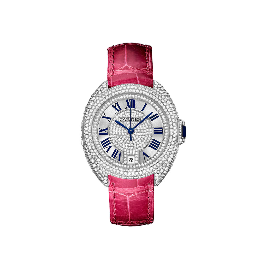 Cartier WJCL0018 Diamond-Set White Gold Watch - Elegant Luxury Timepiece