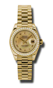 Rolex Datejust 179138CMRP Imitation 28mm Gold & Diamond Dial Watch