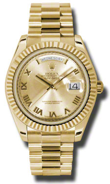 Rolex Day-Date II 18K Yellow Gold Masterpiece Automatic Chronograph Watch