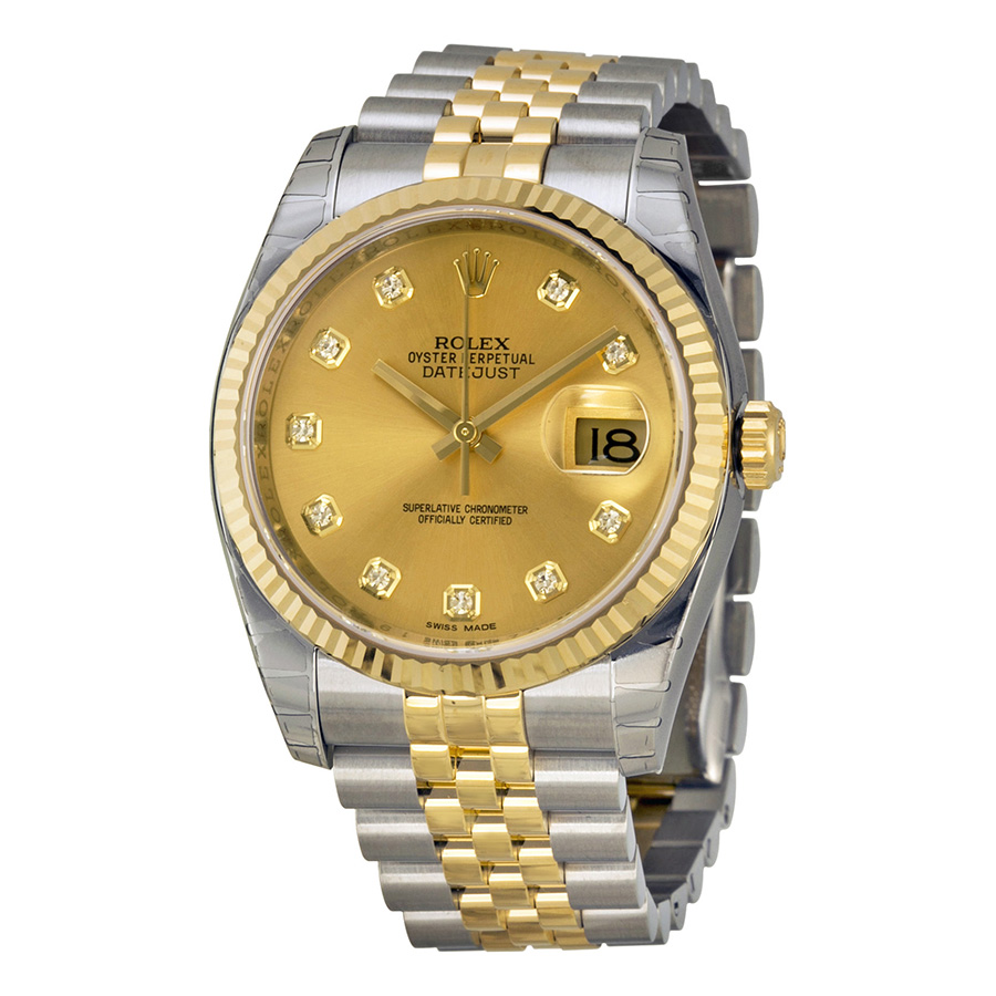 Classic Rolex Datejust 41mm Gold & Diamond Accents Automatic Watch