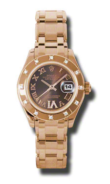 Vintage Rolex Datejust 80315BRRDPM Brown Sunray Dial Automatic Lady's Watch