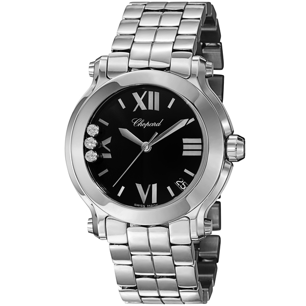 Chopard 278477-3014 Black Dial Watch with Floating Diamond Accents
