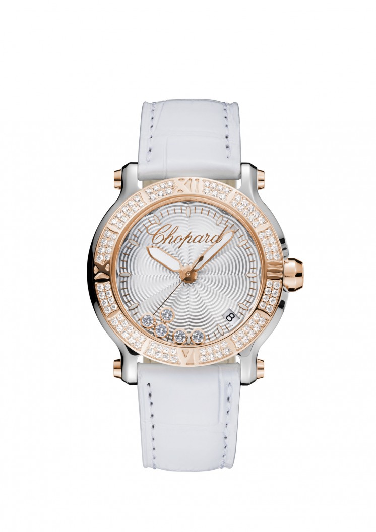 Chopard Replica 278551-6003 Timepiece - Silver Guilloche & Roman Numerals Automatic Watch