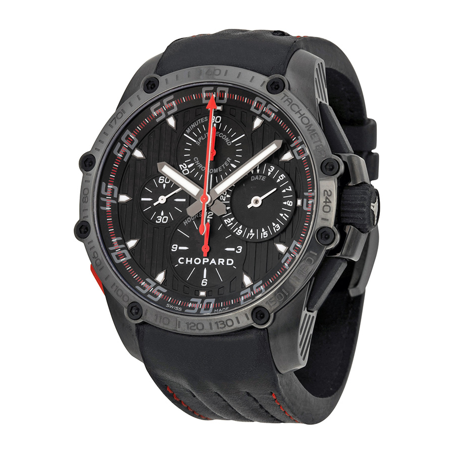Chopard Chrono 168542-3001 - Swiss Auto, Jet Black Dial, Steel Case, 300m Waterproof Luxury Replica Watch