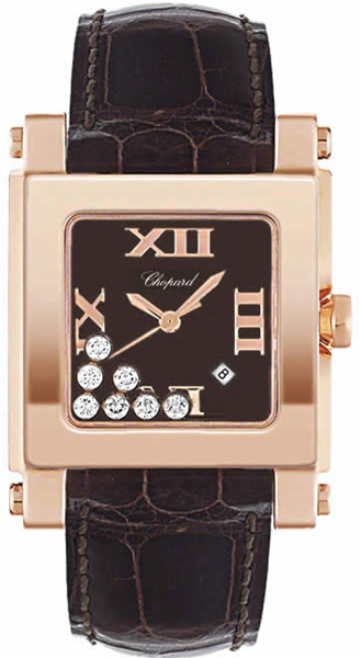Chopard Happy Sport 275321-5001 Swiss Clone - Sparkling Gold Bezel, Automatic, 42mm Water-Resistant Watch