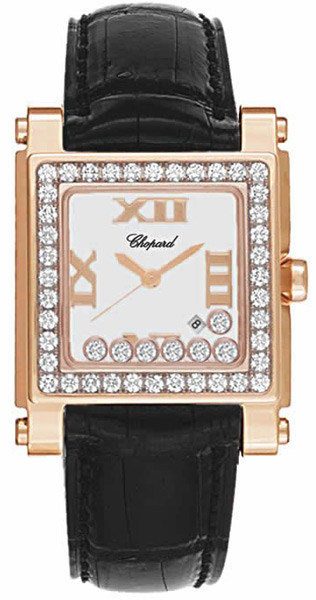 Chopard Happy Sport 275321-5002 Ladies Watch - Sparkling Diamond Bezel - Rose Gold Case - Elegant Pink Dial - Automatic Movement