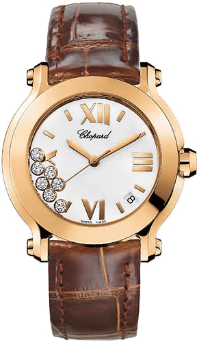 Chopard Happy Sport Rose Gold Diamond Dial Ladies Quartz Watch