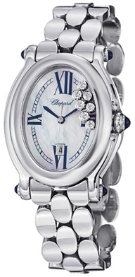 Chopard Happy Sport Swiss Clone 27mm Silver Case Automatic Diamond Dial Watch