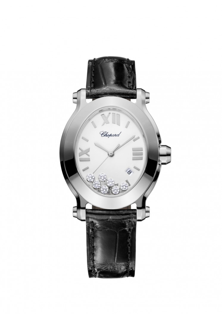 Chopard Happy Sport Swiss Clone 27.8mm Quartz Silver Face Women's Watch