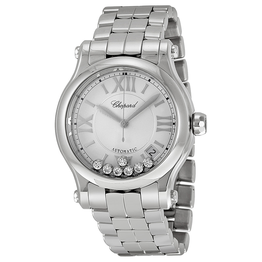 Chopard Happy Sport Lady's Chronograph Diamond Set Silver Face Watch