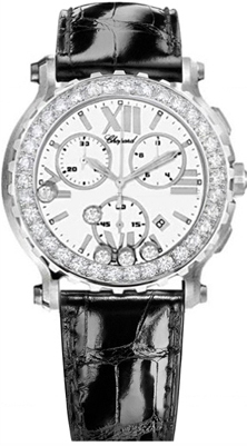 Chopard Happy Sport 28mm Swiss Imitation Diamond Case Black Dial Water Resistant Watch