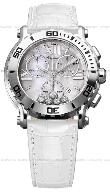 Chopard Happy Sport 288499-3009 Black Dial with 5 Floating Diamonds Watch