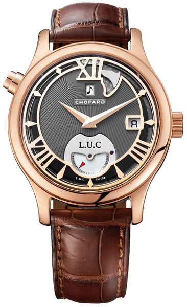 Chopard L.U.C. 161912-5002 Timepiece, Black Coated Guilloche, Self-Winding Watch