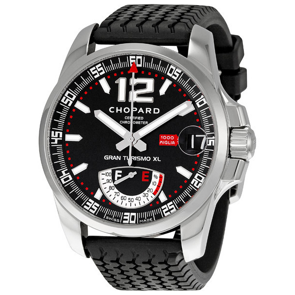 Chopard Mille Miglia Inspired Automatic 45mm Chrome Case Jet Black Face Water-Resistant Watch