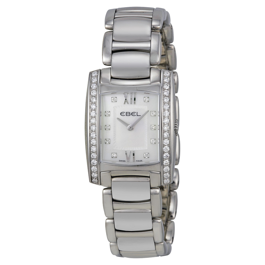 Ebel Brasilia 1215607 Lady's Timepiece, Swiss Clone, Stainless Steel, White Dial, 28mm, Quartz Movement