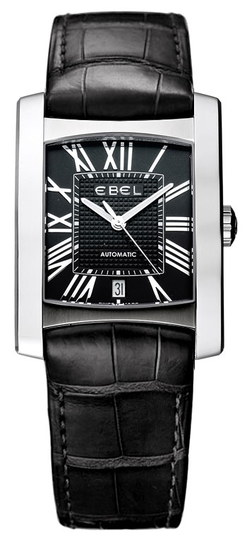 Ebel Brasilia Chronograph 1215617 Stainless Steel Automatic Jet Black Dial Watch